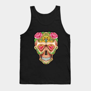 Sugar skull fancy vintage and gems day of the dead. Tank Top